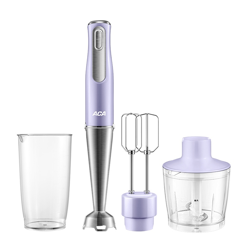 北美电器(ACA) 多功能料理棒AHM-HB02 紫色无线多功能手持料理机小型电动搅拌棒搅拌机榨汁机绞肉机家用婴儿辅食机