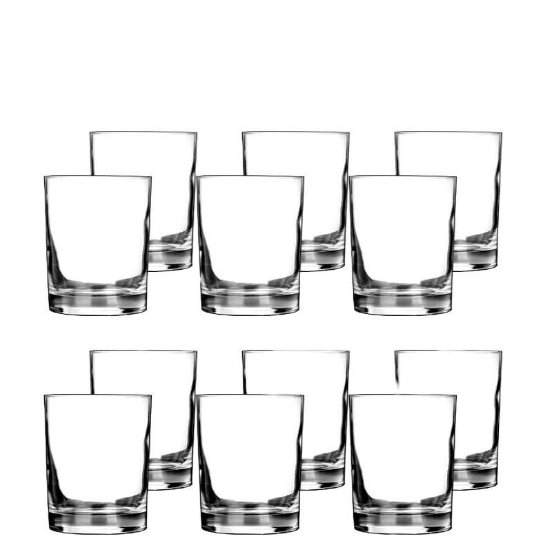 家用水晶玻璃杯茶杯透明耐热牛奶大杯子啤酒果汁杯加厚套装高 封后 12只矮圆杯