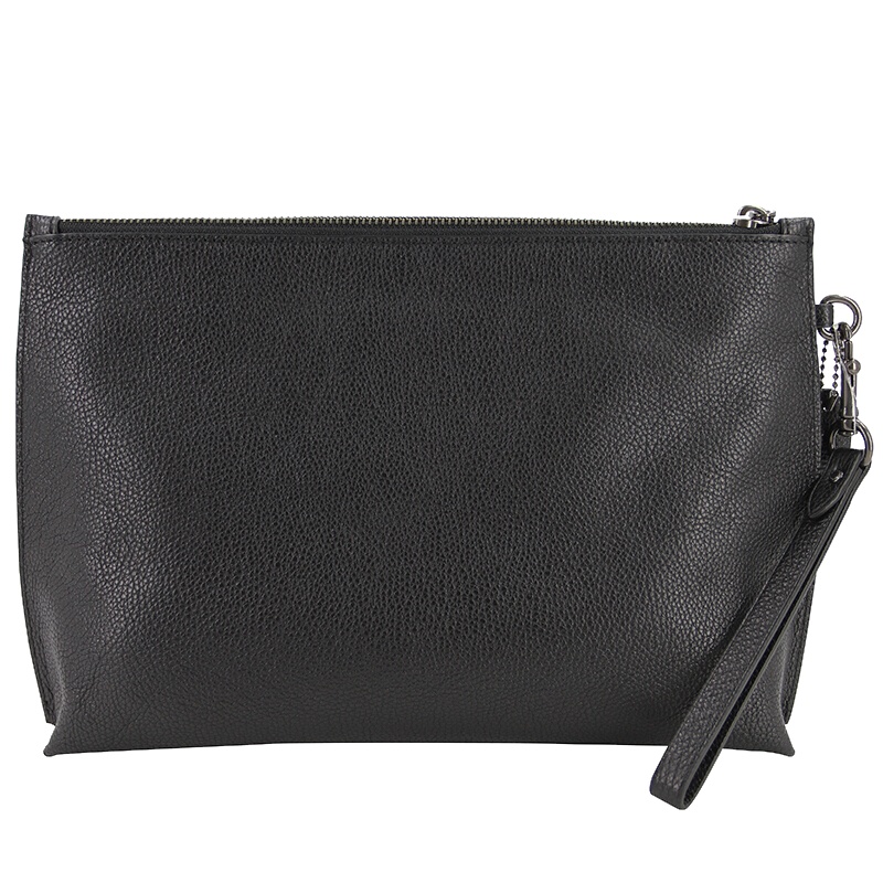 蔻驰（COACH）奢侈品奥莱款男士手拿包时尚休闲黑色皮质手拿包腕包零钱包28614 BLK