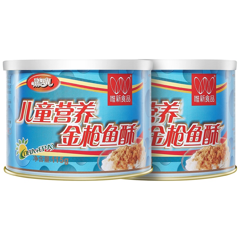 唯新 高蛋白 儿童营养金枪鱼酥115g*2罐