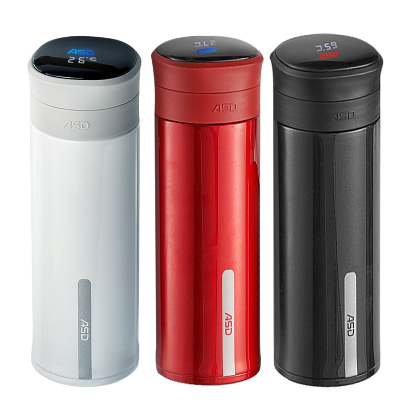 爱仕达保温杯 智能温显304不锈钢真空长效保温杯子大容量500ML 男女茶水杯便携温度显示创意礼品水杯子