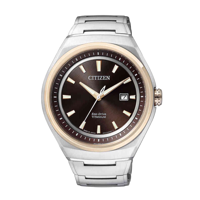 西铁城(CITIZEN)光动能钛合金表带表壳日期显示商务男表AW1255-50W