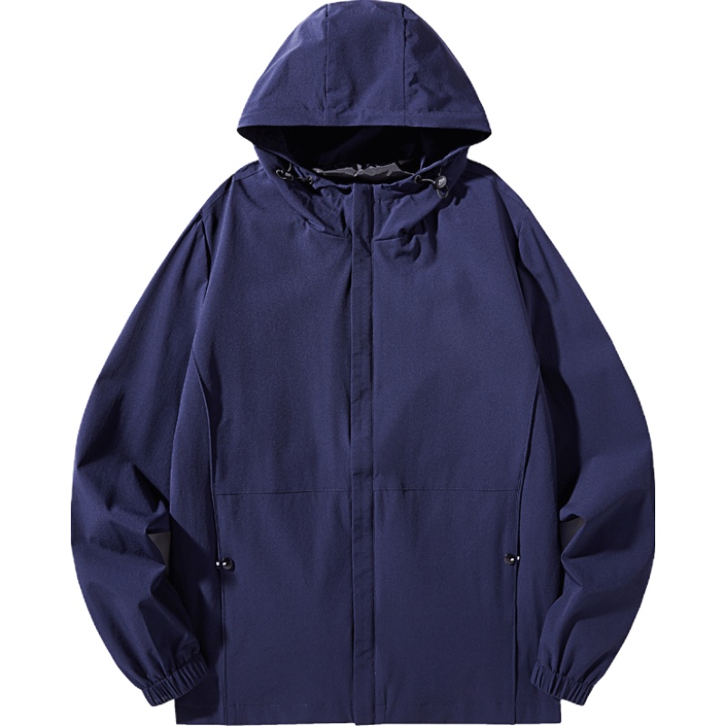 LEEVIRHINO2021年秋冬新款中青年夹克男士大码纯色商务休闲男士夹克连帽外套男士上衣长袖潮流衣服男装