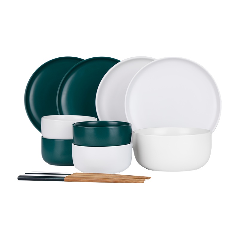 碗碟套装一人食餐具家用日式吃饭碗北欧创意碗盘个性网红碗筷套装 国泰家和 一人食套装(4件)-红色