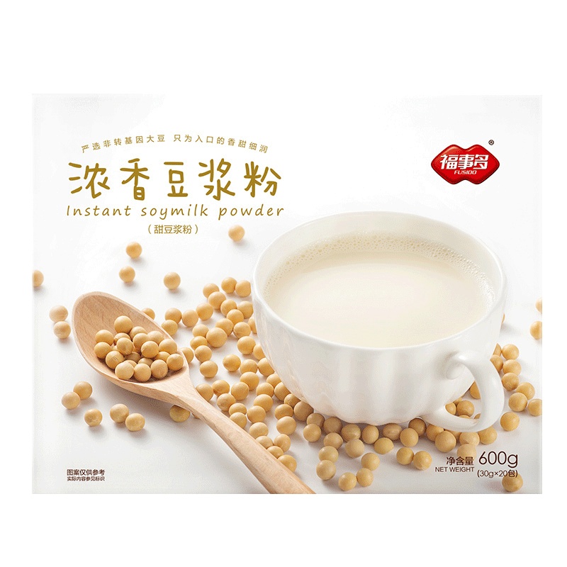 福事多浓香豆浆粉600g 豆浆粉速溶冲饮 豆奶营养早餐食品 营养代餐