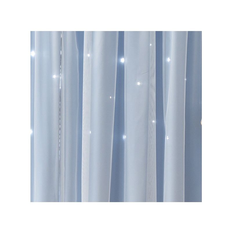 艾洛苏 免打孔魔术贴窗帘遮光帘镂空窗帘布 飘窗客厅网红ins窗帘帘子成品