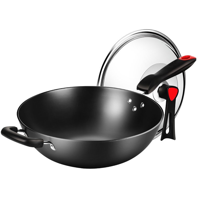 炊大皇(COOKER KING)铁锅炒锅无涂层铸铁锅炒菜锅传统老式炒菜大勺家用生铸铁锅少油烟煤燃气电磁炉通用34cm