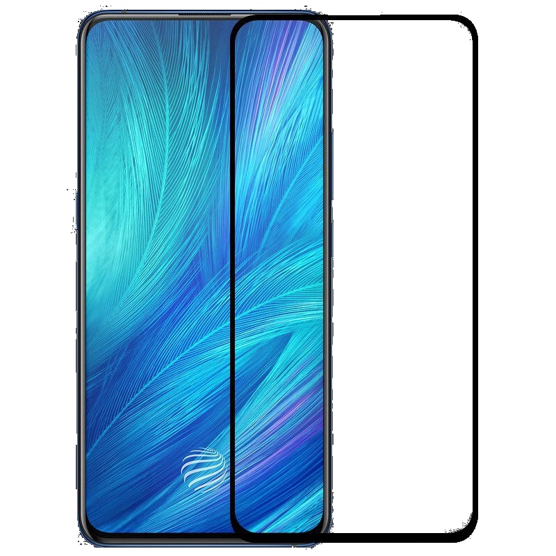 [买2送手机壳]轻万适用vivos1钢化膜全屏玻璃贴膜丝印黑色全屏高清钢化膜