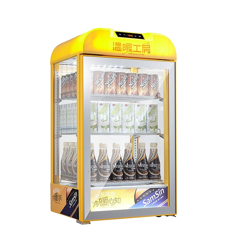 乐创(lecon) SR-65 保温展示柜 商用热饮柜 牛奶保温柜 热牛奶咖啡奶茶便利店超市立式加热保温柜 65升黄色