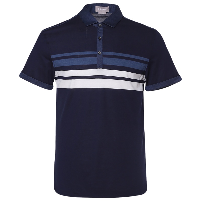 鄂尔多斯ERDOS春夏棉桑蚕丝男式T恤