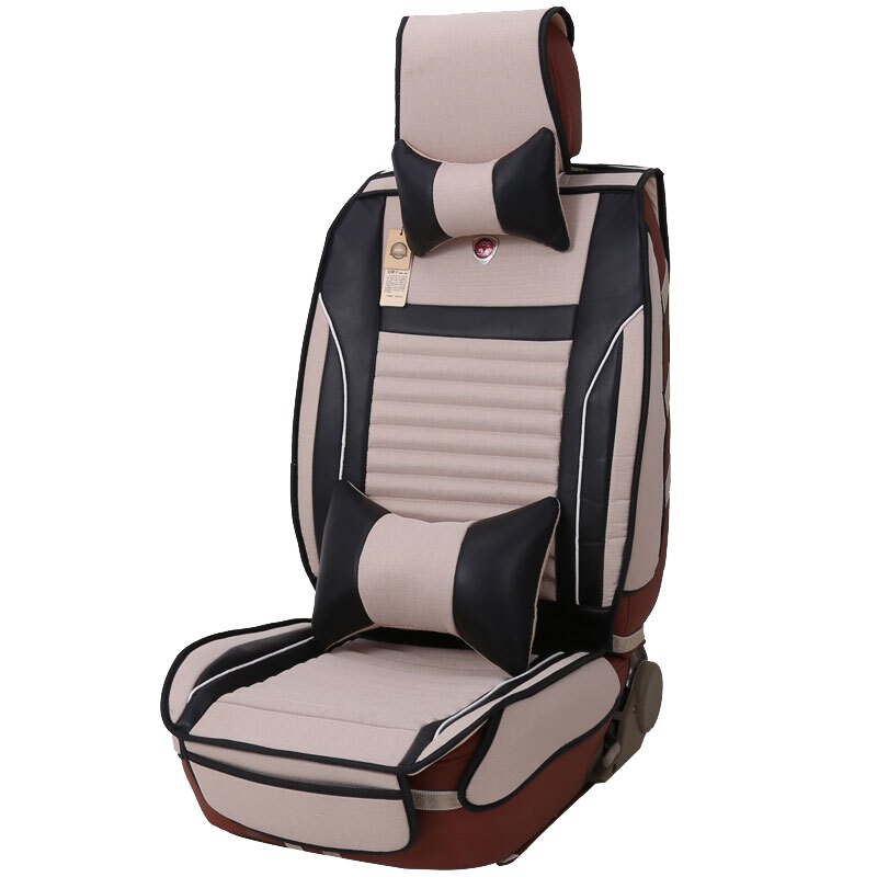 布雷什(BOLISH)五座四季通用汽车坐垫冬季仿亚麻养生保暖全包围汽车座垫车垫车内饰品皮麻豪华款神秘黑