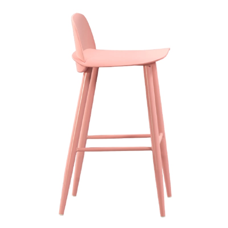 网红吧椅粉色阿斯卡利现代简约铁艺休闲家用书呆高脚凳北欧吧台椅12x