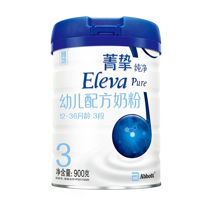 雅培(Abbott)Eleva菁挚纯净幼儿配方奶粉3段900克(爱尔兰原装进口原菁智纯净系列)