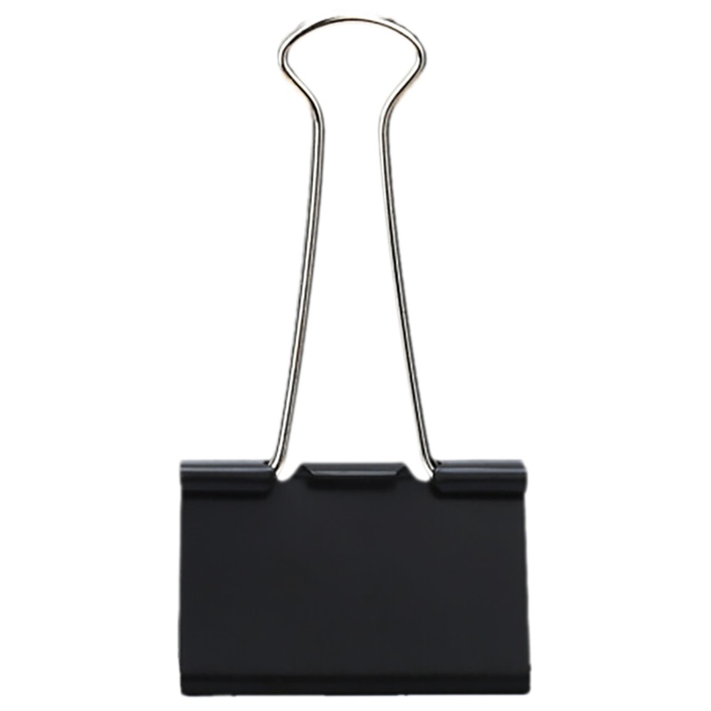 得力8561 50mm长尾票夹 金属票据夹燕尾夹铁夹子 大号12筒/组黑色