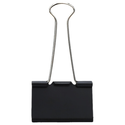 得力8561 50mm长尾票夹 金属票据夹燕尾夹铁夹子 大号12筒/组黑色