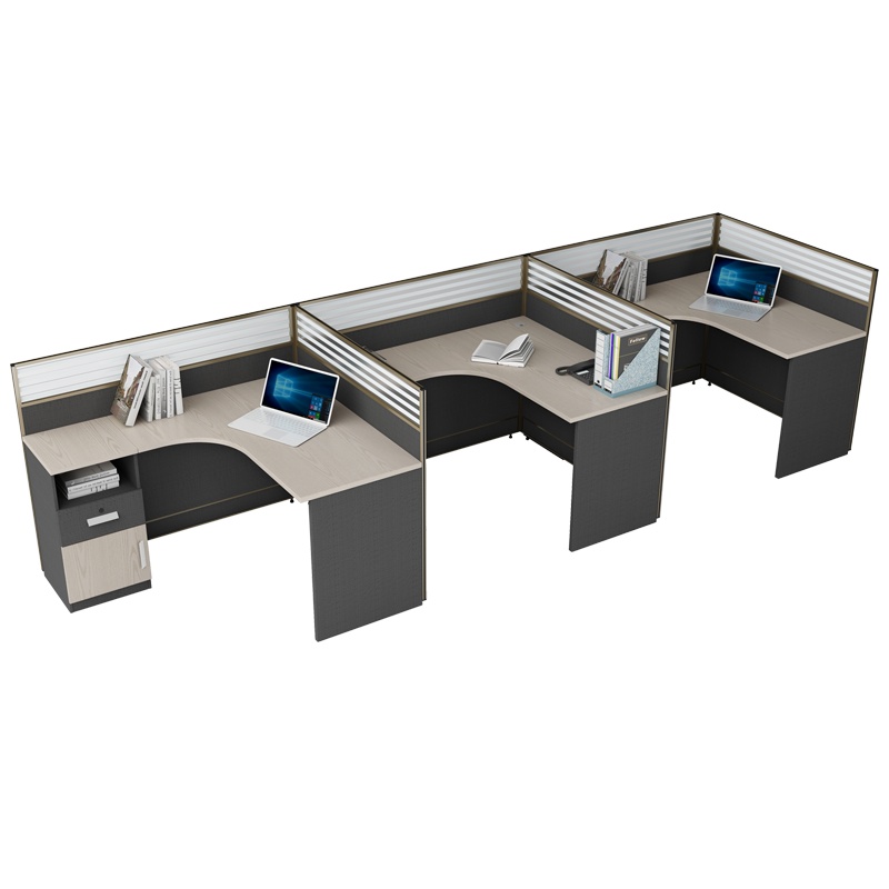 匡大 简约现代屏风桌4.2米板式办公桌三人位职员桌KD-16L2056