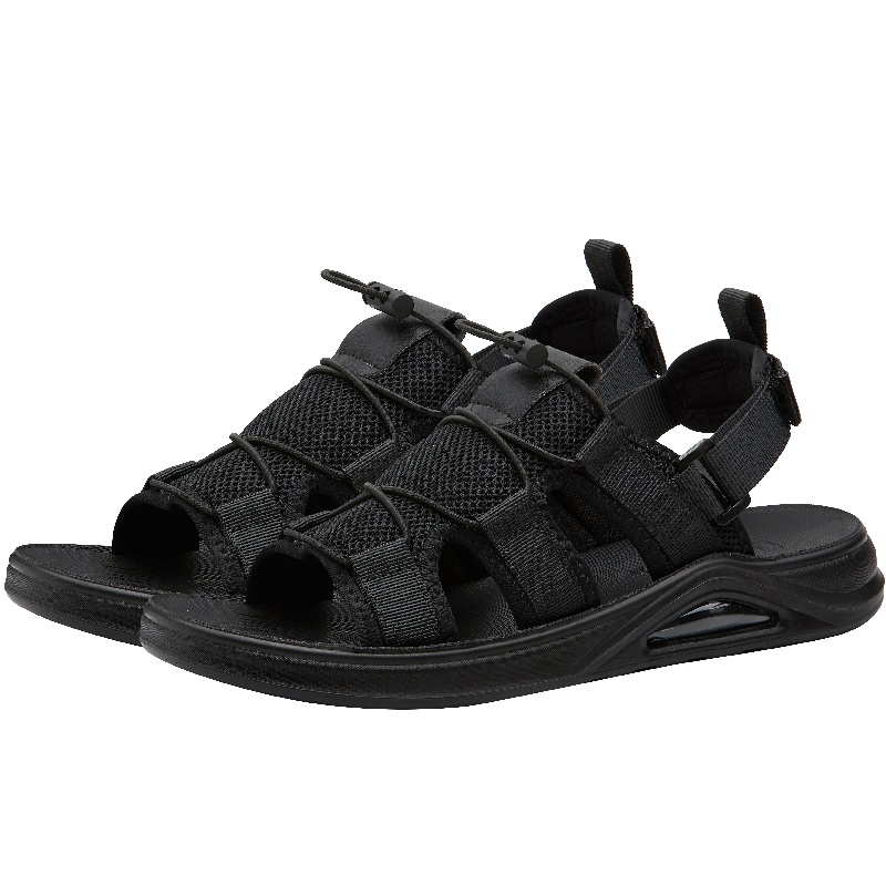 欧利萨斯男款日常休闲男士魔术贴罗马鞋时尚一字型沙滩鞋男凉鞋