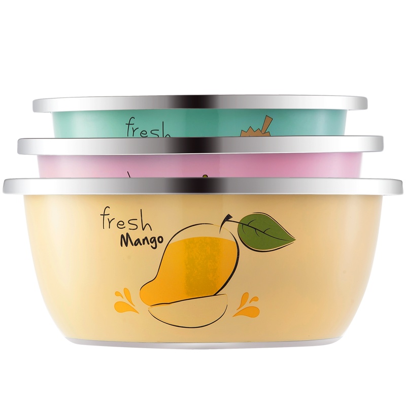 美厨(maxcook)卡通不锈钢盆 加大加厚调料盆洗菜盆和面盆味斗套装三件套 MCWA070