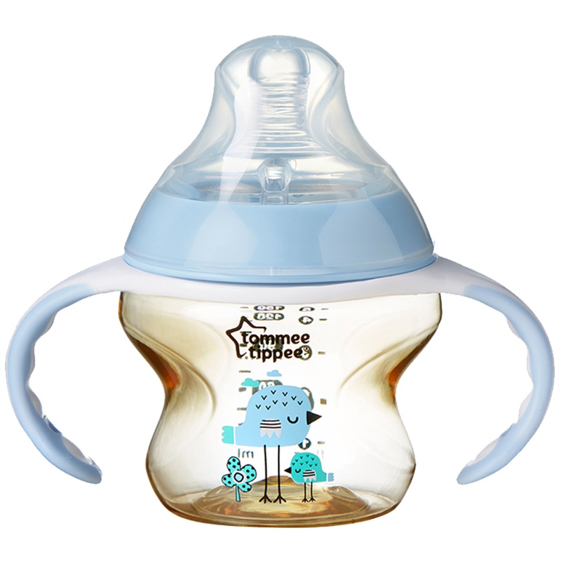 汤美星(Tommee Tippee)奶瓶00088 PPSU塑料奶瓶宽口径轻便耐摔奶瓶150ml配手柄和中流量奶嘴3个月