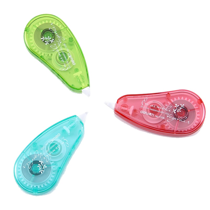 得力5mm*8m修正带deli7208学生文具 大容量改字带卡式包装清新感受 12支