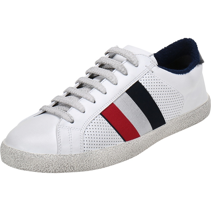 MONCLER 盟可睐 男士 皮革系带休闲鞋运动鞋板鞋脏脏鞋 4M71300 02S7X