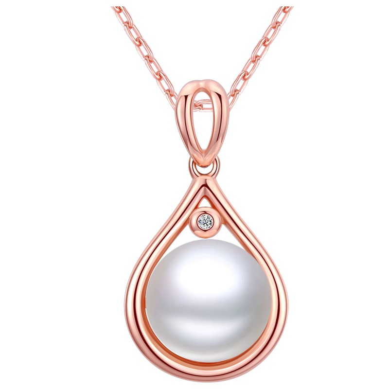 佰色传情珍珠项链女款时尚银925项链中老年吊坠银饰妈妈生日礼物