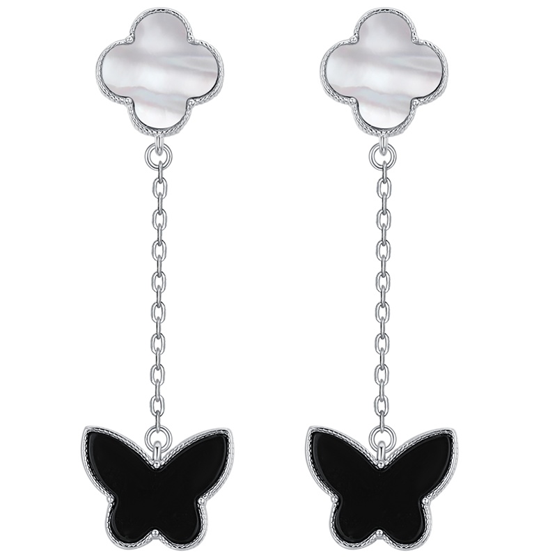 佰色传情BRIR纯银耳环韩国气质网红耳饰高级感四叶草耳钉女