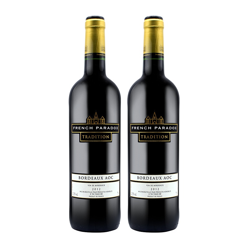 法国原瓶进口葡萄酒 茗酊古堡传统波尔多 干红葡萄酒 双支装750ml*2