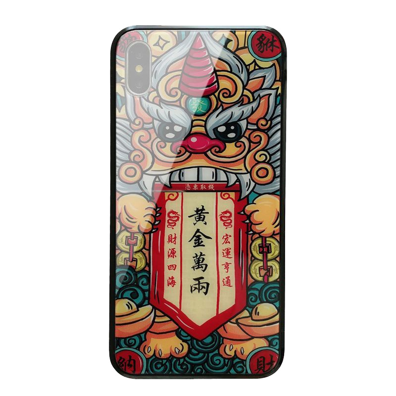 优佚适用iphone 11创意彩边玻璃潮牌手机壳苹果x/6splus