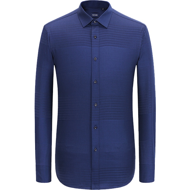 Youngor/雅戈尔秋冬新品男士商务正装蓝色长袖衬衫446FFA