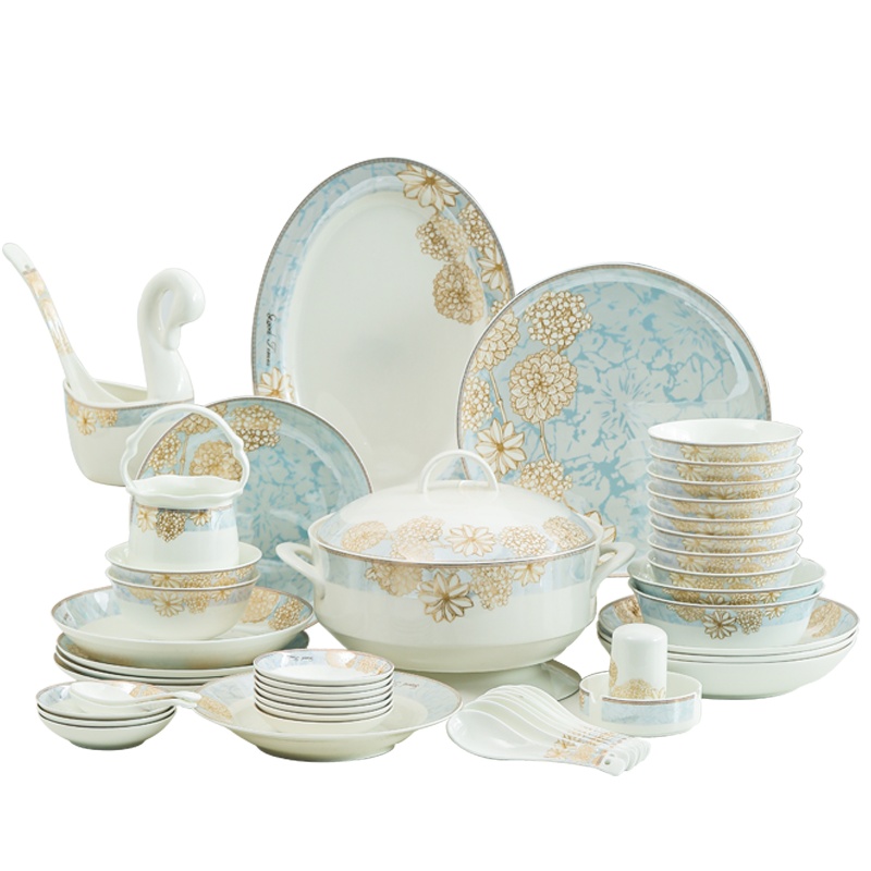 碗碟套装家用北欧轻奢乔迁新居碗筷餐具套装陶瓷欧式碗盘组合