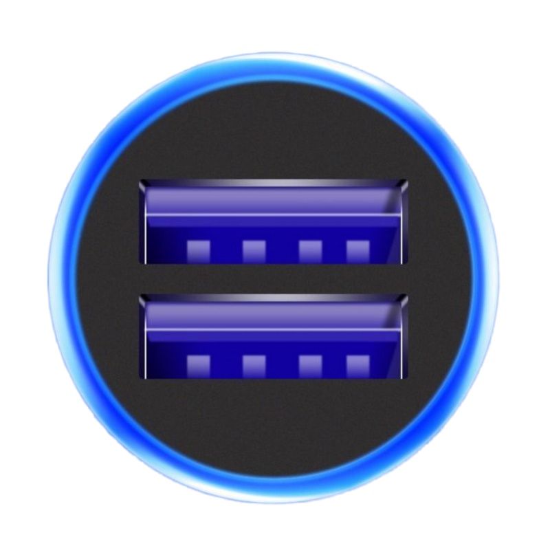 4.8A快充车载充电器12-24V迷你汽车手机充电器一拖二点烟转换插头