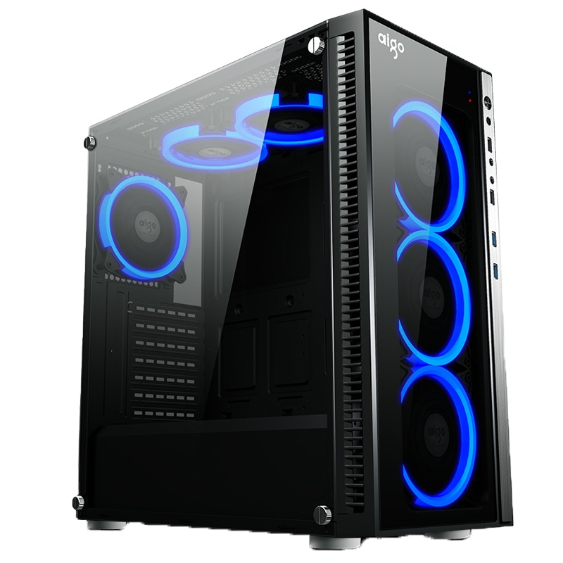 爱国者炫影2[钢化玻璃侧透版]防尘atx大主板分体式中塔水冷电竞机箱DIY组装整机电脑游戏商务办公主机箱