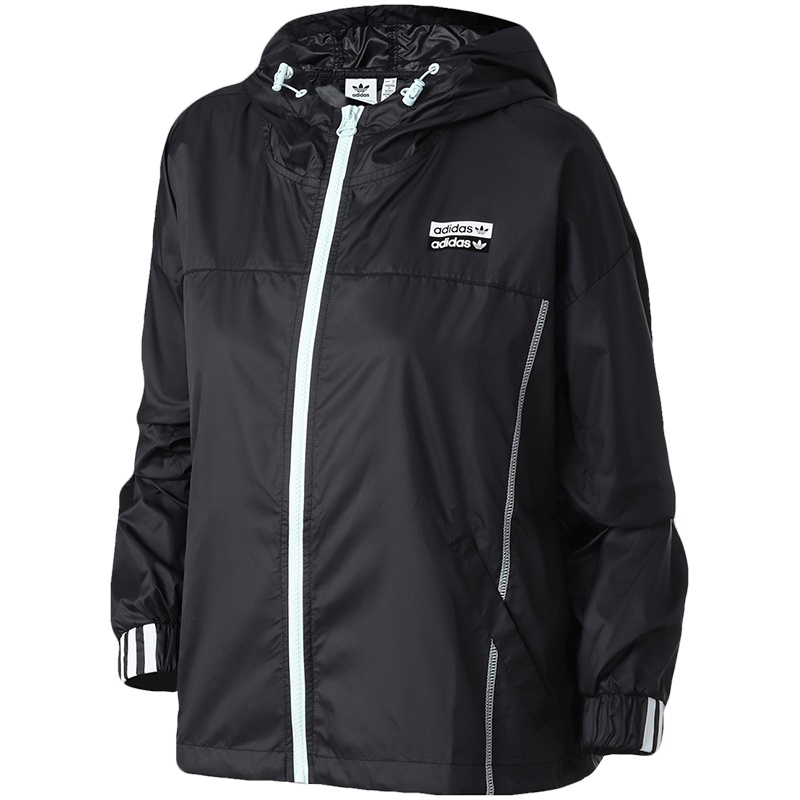 阿迪达斯三叶草女服外套运动防风连帽休闲服GD3077
