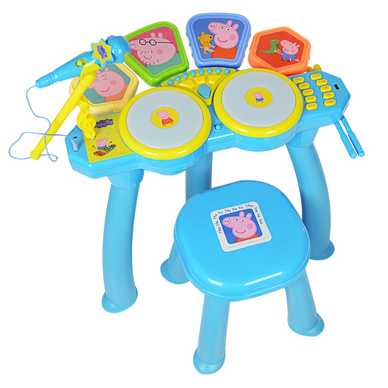 小猪佩奇架子鼓儿童初学者乐器手拍敲打爵士鼓佩琪玩具礼物1-3-6
