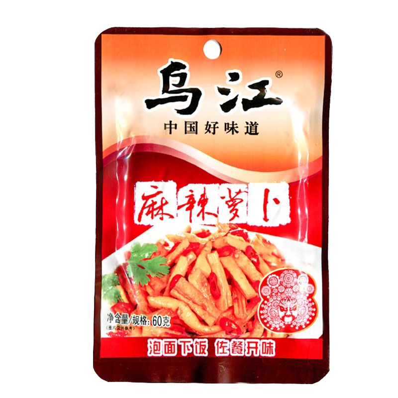 乌江榨菜麻辣萝卜干60g袋装 重庆涪陵特产 即食下饭菜 泡菜咸菜酱腌菜 拌饭拌面早餐配粥小菜