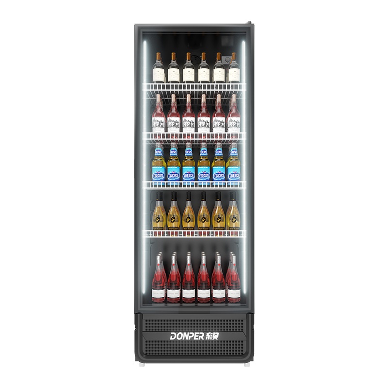 东贝展示柜商用HL-LC320NB黑色内胆白灯带冷藏保鲜啤酒柜酒吧冷藏柜单门饮料柜超市四门冰箱