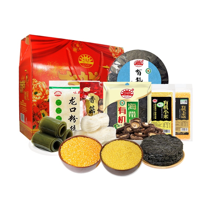 味美发(WMF)吉祥礼盒1430g干货特产香菇有机小米海带紫菜礼品团购年货礼盒
