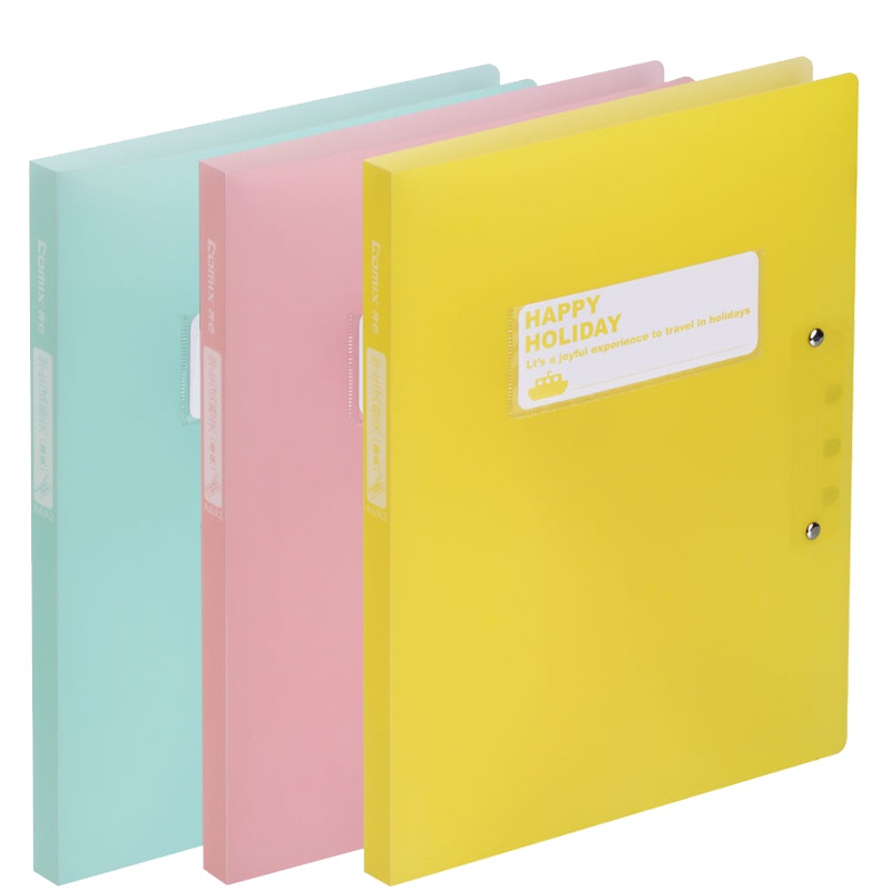 齐心(COMIX)SPF6408资料夹3色装 A4学生试卷夹 资料夹 档案夹 文件夹 报告夹