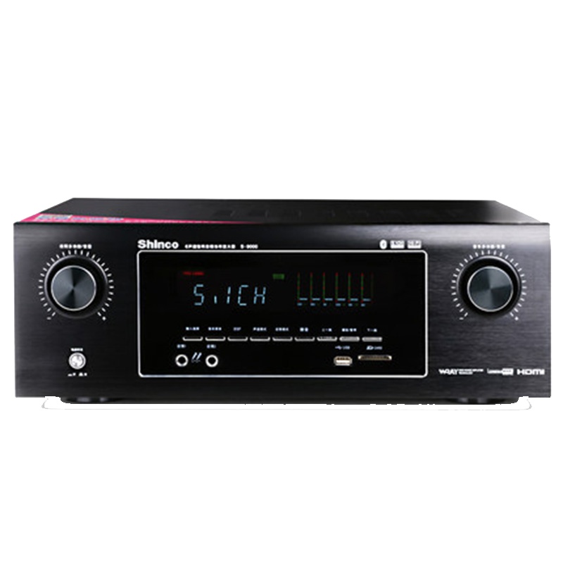 新科(Shinco) S-9000 HIFI功放机声音放大器 支持光纤 同轴 HDMI输入专业数字功放可播放U盘(黑色)