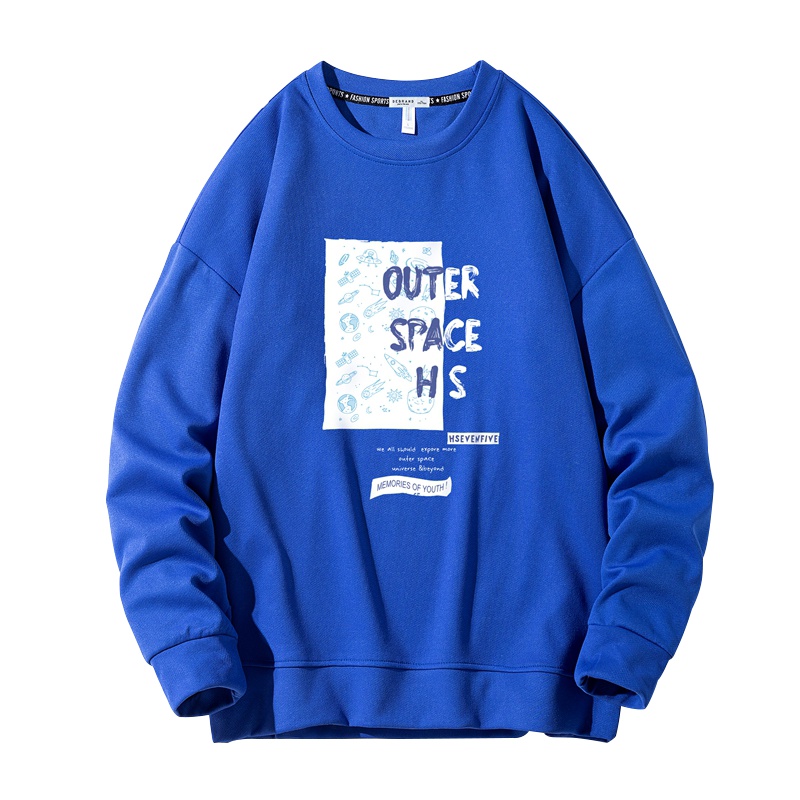 DEBRAND秋冬季新款长袖圆领印花宽松卫衣男士上衣情侣款外套男装