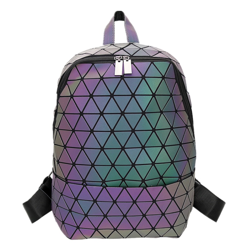 菱格三宅世家(MVO MVO LGSZSJ)镭射几何个性背包 韩版大容量双肩包 男女款学生书包