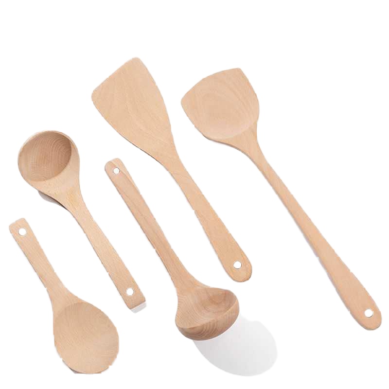 无漆木铲子不粘锅专用厨房炒菜铲子套装木勺汤勺可高温家用木锅铲 敬平 (木铲+直柄汤勺)两件套无漆