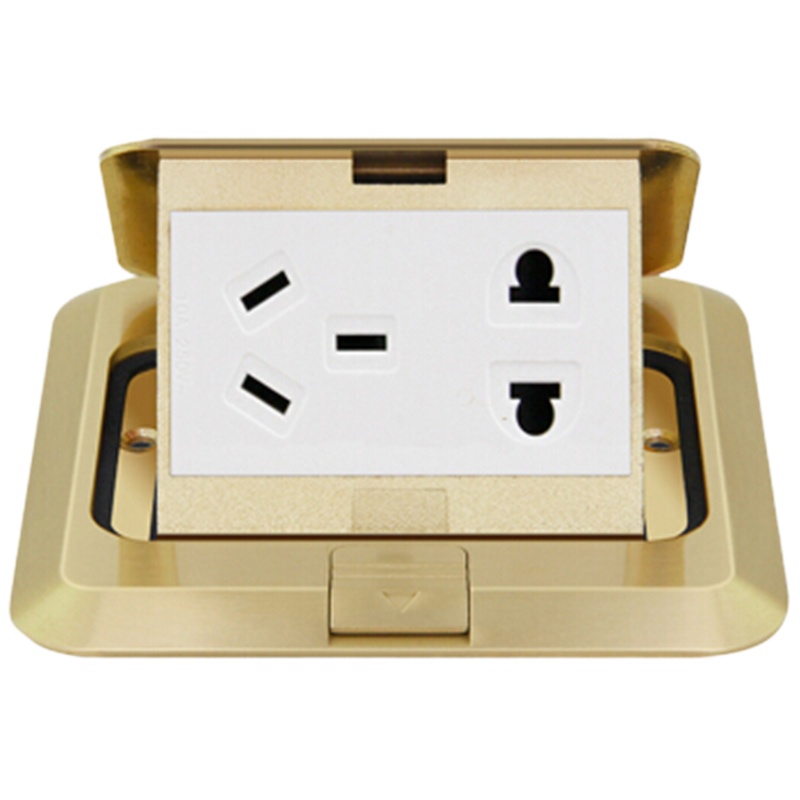 欧普隐藏式全铜防水地面插座排插 带底盒螺丝 五孔(带底盒)