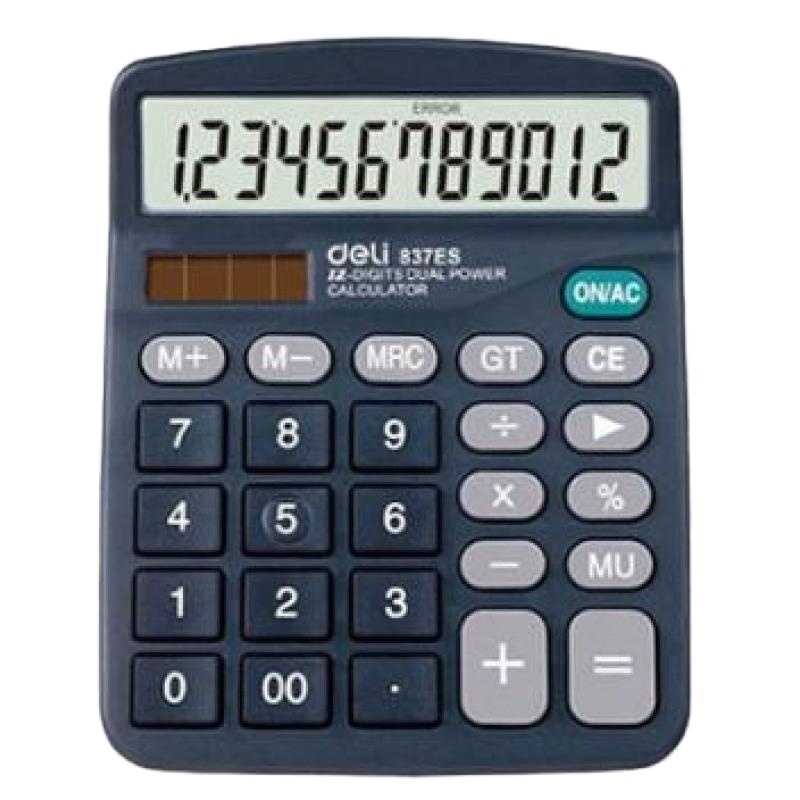 得力 Deli  837ES 837ES桌面计算器 黑(包装数量 1个)