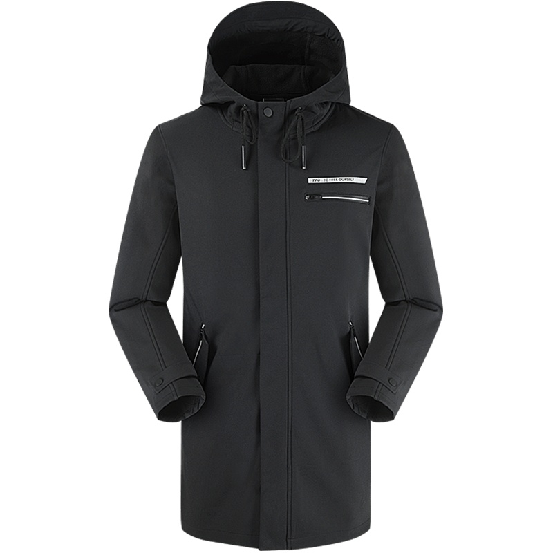 TFO舒适绒里防风保暖弹力面料防泼水男款中长款软壳衣运动外套