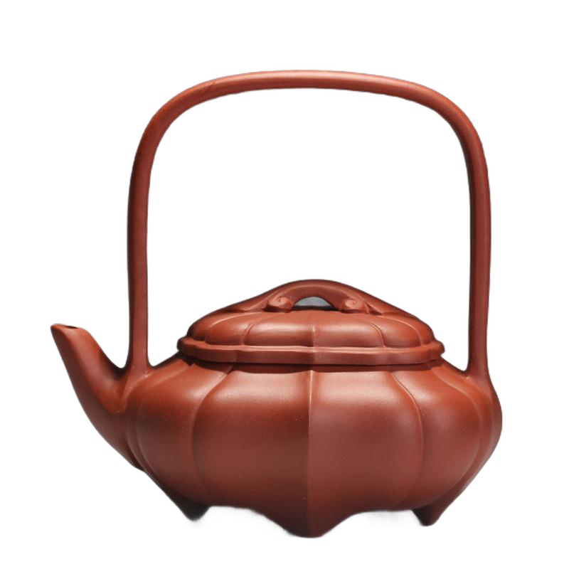 [子冶]360cc 提梁瓜棱 黄龙山原矿底槽青 宜兴紫砂壶全手工茶具正品