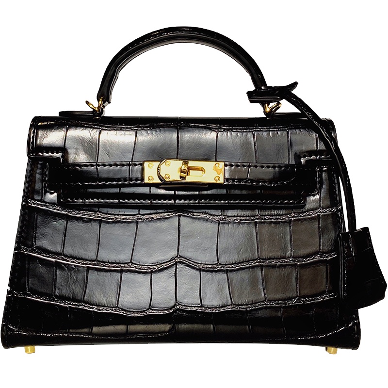 ITSK女包2020新款时尚潮单肩女包斜挎手提迷你小包二代凯莉鳄鱼纹包包