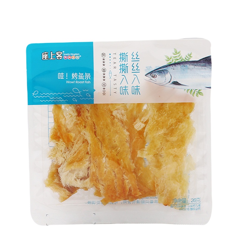 [座上客 烤鱼条 2袋*4]办公室休闲零食山东特产即食鱼条52g*4