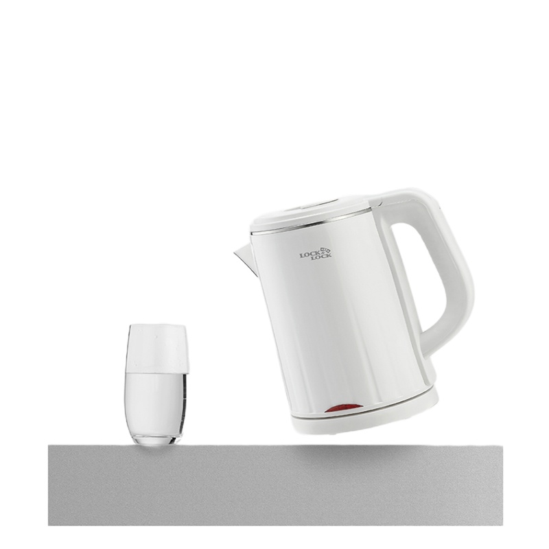 [乐扣乐扣]电水壶电热水壶暖瓶1.2L 双层壶身不锈钢内胆EJK717WHT